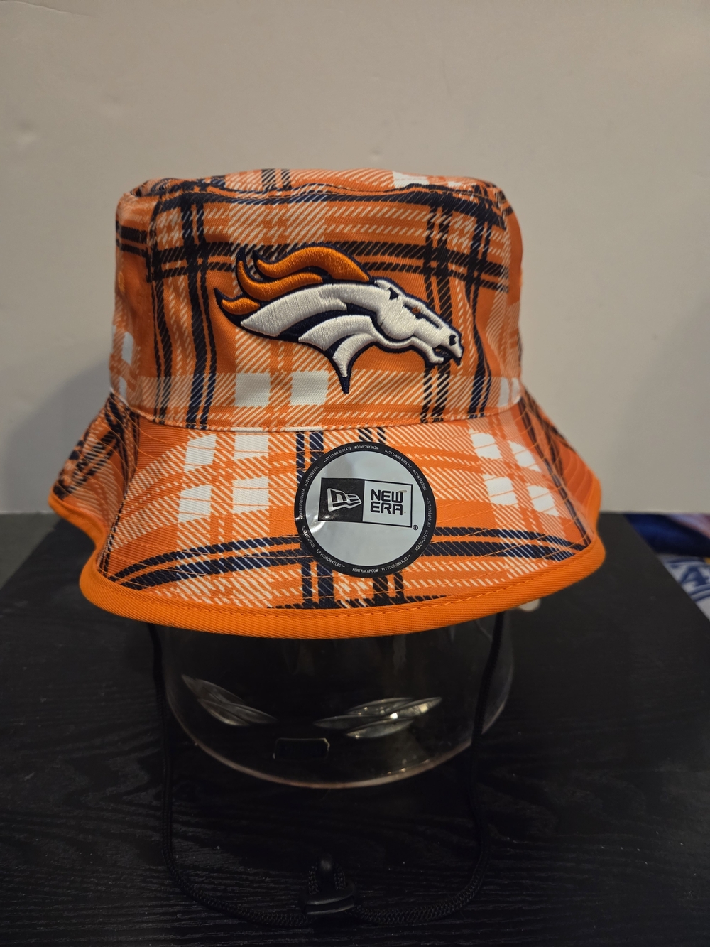 New Era Orange Plaid Denver Broncos Bucket Hat